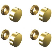Set de 4 cache vis doré 13 mm