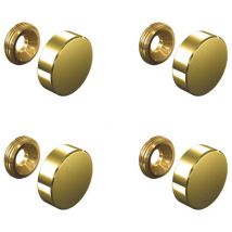 Set de 4 cache vis doré 18 mm