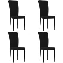 Décoshop26 - Set de 4 chaises de salle à manger design moderne en tissu velours noir cadre en fer DEC025649