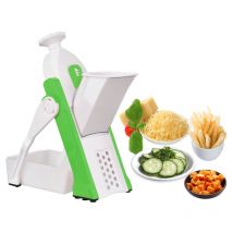 Coupe-légumes sûr pour la cuisine, mandoline réglable pour pommes de terre, oignons, concombres, carottes, avec brosse de nettoyage pour récipient