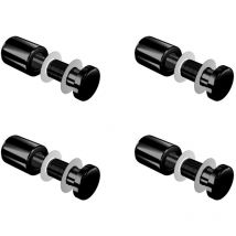 Set de 4 fixations noires murales vissées - Entretoise murale noire vissée FIX-VN2 ø 18 mm / l 22 mm
