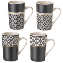 Set de 4 mugs en céramique noirs