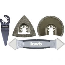 Einhell - Kwb by Jeu de 4 Outils multifonctions pour carrelage (râpe hm, 2 lames de scie segmentée hm, grattoir)