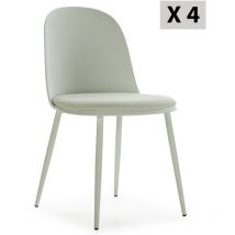 Vs Venta-stock - Set de 4 sillas Kana verde, patas metálicas y asiento tapizado
