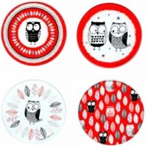 Set de 4 sous-verre Hibou