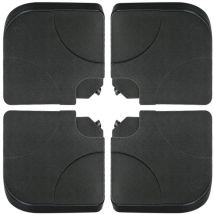 Set de 4 sujeciones con asa para Parasol excéntrico rellenables Negras de hdpe de 50x50x7 cm -