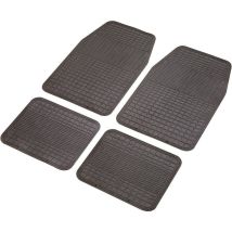 UNITEC – Tapis de voiture universels en caoutchouc noir – 4 pièces – Antidérapants, étanches, dimensions avant 64x40 cm, arrière 39x33 cm