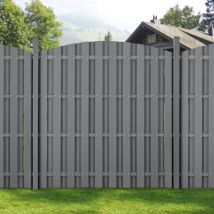 Neu.holz - Set de 4x Valla de jardín wpc - forma semicircular - 185 x 747 cm - Gris [ ]