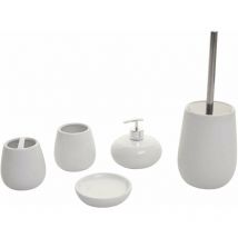 Set de 5 accessoires de salle de bain en céramique pour salle de bain blanc 040003582