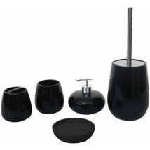Set de 5 accessoires de salle de bain en céramique pour salle de bain noir 040004841