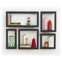 Presse Citron - Set de 5 etagères Stick unies 90x68cm Noir Rectangle