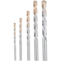Foret béton pour perceuse – Jeu de 5 mèches – Diamètres 4/5/6/8/10 mm – Carbure de tungstène – FEGEMU