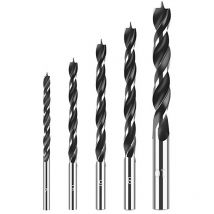 Mediawave Store - Set de 5 forets hélicoïdaux universels pour perceuse en bois de 4 5 6 8 et 10 mm