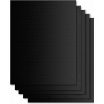 Set de 5 Tapis de Cuisson Tapis bbq Barbecue Plaque Feuille de Cuisson Four 40 x 33cm pour Barbecue gaz Charbon électrique Anti-adhérent-noir(0.25mm)