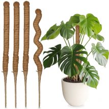 Relaxdays - Tuteurs en fibre de coco, lot de 5, pour monstera, photos, supports pour plantes d'intérieur, 60 cm, nature