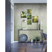 Set de 5 toiles imprimées Nature et forêt 80 x 60cm Vert