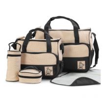 Set de 5pcs Sac à Main Langer Bébé Maman pour Promenade Voyage - Noir