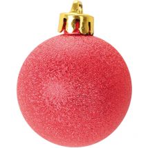 Set de 6 boules chic rouge noel