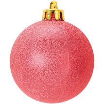 Set de 6 boules de noel chic rouge