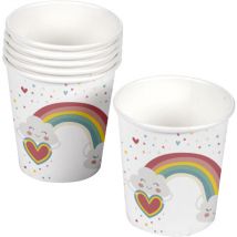 Set de 6 gobelets en carton Arc en ciel