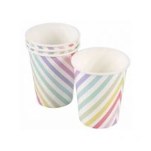Set de 6 gobelets en carton Licorne arc en ciel