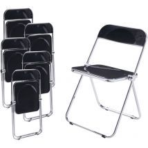 [en.casa] - Set de 6 sillas plegables Pornainen 74x46x47cm Negro