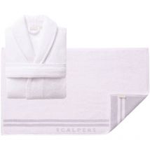 Scalpers - Set de albornoz s-m 100% algodón blanco + Alfombrilla de baño 50x80cm Home