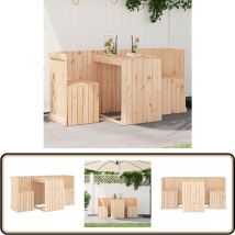 Set de balcon 2 places bois de pin massif - Meubles De Jardin - Salon De Jardin - Set De Balcon - Mobilier Extérieur - Bois De Pin
