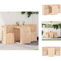 Set de balcon 2 places bois de pin massif - Meubles De Jardin - Salon De Jardin - Set De Balcon - Mobilier Extérieur - Bois De Pin