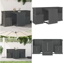 Vidaxl - Set de balcon 2 places gris bois de pin massif - Salon De Jardin - Mobilier De Jardin - Set De Salon De Jardin - Ensemble De Balcon - Table