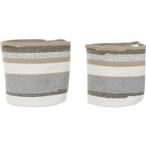 Set of baskets Dkd Home Decor cotton jute (40 x 40 x 40 cm)