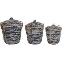 Dkd Home Decor - Set of baskets rattan boho (51 x 51 x 65 cm)