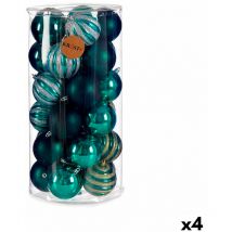 Krist+ - Set de bolas de navidad azul pvc 8 x 9 x 8 cm (4 unidades)