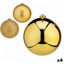Krist+ - Set de Bolas de Navidad Dorado Plástico ø 15 cm (4 Unidades)