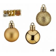 Krist+ - Set de Bolas de Navidad Dorado pvc ø 3 cm (12 Unidades)