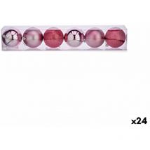Krist+ - Set de Bolas de Navidad Rosa Plástico ø 8 cm (24 Unidades)
