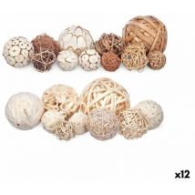 Giftdecor - Gift Decor Set de Bolas Decorativas Blanco Marrón (12 Unidades) S3631320 - ean: 4899888725824