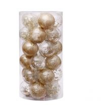 Jormftte - Set de boules de sapin de Noël - 24 boules de Noël en plastique - Décorations de sapin de Noël & décorations de sapin de Noël (Or)