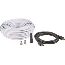 Bkl Electronic - sat Câble de raccordement [1x f mâle, hdmi mâle - 1x f mâle, hdmi mâle] 25.00 m 90 dB noir, blanc