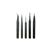 Set de brucelles Rs Pro 00D esd, 2A esd, 3 esd, 5 esd, 7 esd esd pointe Incurvé, Fin Rond Pointu en Acier ( Prix pour 1 )