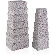 Versa Home - Set de cajas organizadoras apilables versa corazones cartón 15 piezas 35 x 16,5 x 43 cm