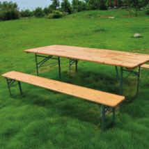 Garden - Set de cervecería de madera con mesa 220x70cm