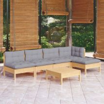 Jinlefu - Furniture Limited - Juego de muebles de jardín 6 pzas y cojines