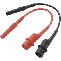 Voltcraft - MS-10-BK Set de cordons de mesure de sécurité Banane mâle 4 mm pinces crocodile 10.00 cm noir, rouge 1 pc(s)