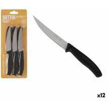 Set de cuchillos para carne quttin negro plateado 6 piezas (12 unidades)