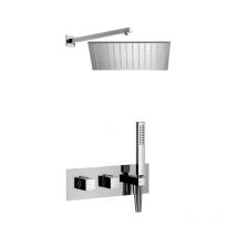 Alpi Rubinetterie - Set de douche thermostatique encastré en laiton chromé - Alpi