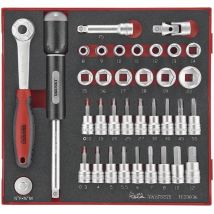 Jeu d'embouts douilles hex Foam2 tray 3/8'' 8- 22mm 36 pièces Teng Tools TED3836