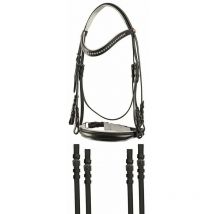 Set de dressage espagnol avec bride complète avec double rênes et plastron