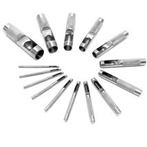 Xpotool - Wiltec Jeu Poinçons de cuir 2-22mm 15 pcs. Acier au carbone Cuir Caoutchouc Plastique souple Outil Bricolage Perforation Emporte-pièce