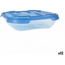 Set de fiambreras tontarelli nuvola 500 ml azul cuadrado 4 piezas (12 unidades)